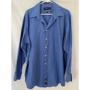 Mens 18 34/35 LS Button Down Shirt Alexander Lloyd Executive Separates Blue